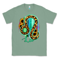 Sage Leo Zodiac Sign Sunflower Leopard Serape Classic Tee - RanaPortraitStore