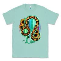 Seafoam Leo Zodiac Sign Sunflower Leopard Serape Classic Tee - RanaPortraitStore