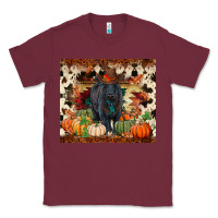 Burgundy Fall black angus Classic Tee - RanaPortraitStore