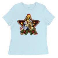 Baby Blue christmas baby jesus oh holly night Ladies Tee - RanaPortraitStore