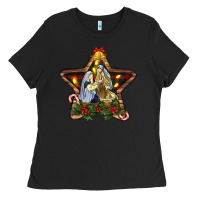 Christmas Baby Jesus Oh Holly Night Ladies Tee | Teevron