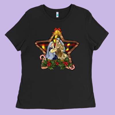 Christmas Baby Jesus Oh Holly Night Ladies Tee Designed By Ranaportraitstore