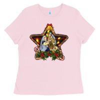 Bubblegum Pink christmas baby jesus oh holly night Ladies Tee - RanaPortraitStore