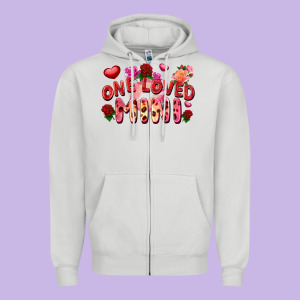 One Loved Mini Zipper Hoodie Designed By Fadigitalartstudio