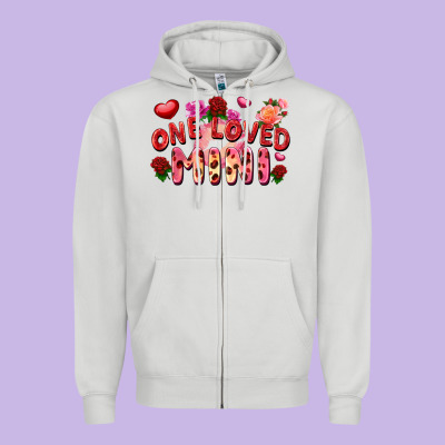 One Loved Mini Zipper Hoodie Designed By Fadigitalartstudio