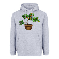 Heather Grey Guava Tree Bonsai Illustrations Heavyweight Hoodie - LillyAllenDesigns