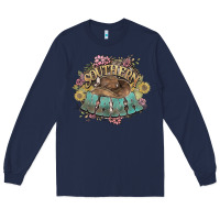 Navy Southern Nana western flowers Long Sleeve Tee - HowdyJamesFarm