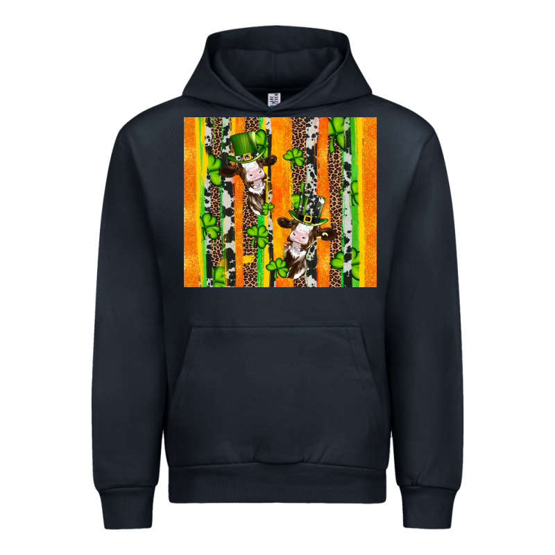 St Patricks Cow And Shamrock With Cowhide Urban Hoodie by Artiststas | Teevron