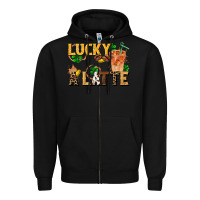 Black lucky a latte Zipper Hoodie - FaDigitalArtStudio