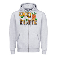 Heather Grey lucky a latte Zipper Hoodie - FaDigitalArtStudio