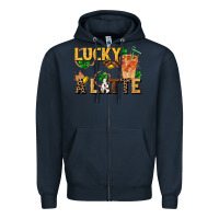 Navy lucky a latte Zipper Hoodie - FaDigitalArtStudio