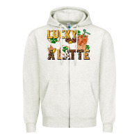Oatmeal Heather lucky a latte Zipper Hoodie - FaDigitalArtStudio