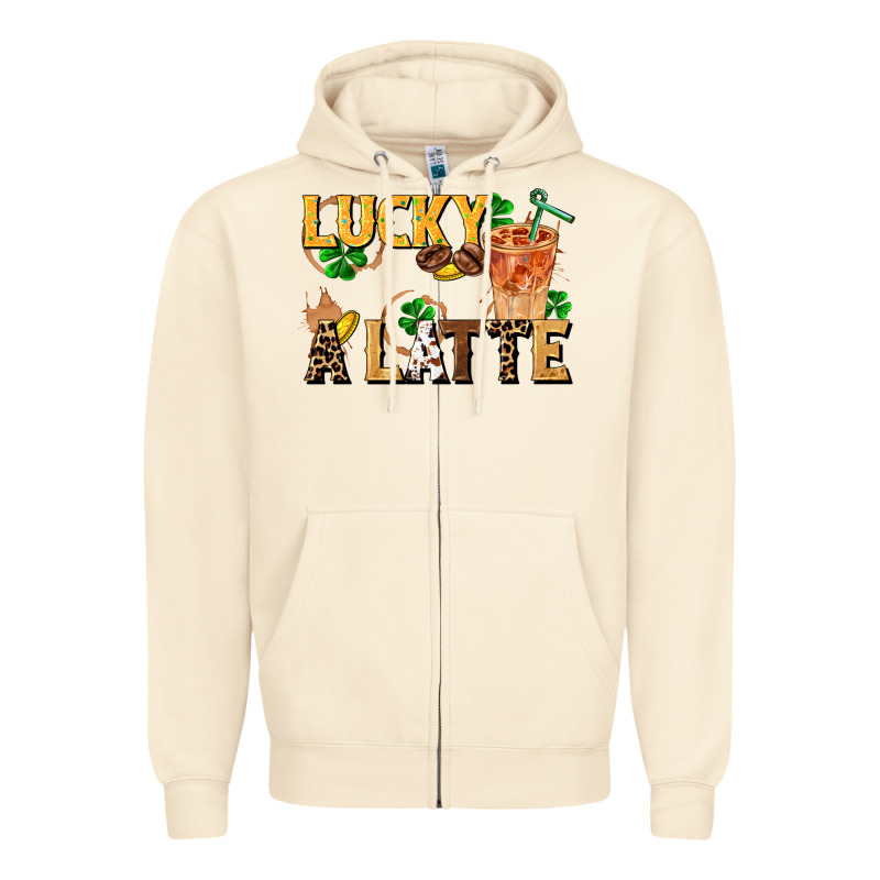 Lucky A Latte Zipper Hoodie by FaDigitalArtStudio | Teevron