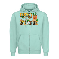 Seafoam lucky a latte Zipper Hoodie - FaDigitalArtStudio