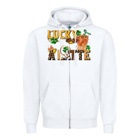 White lucky a latte Zipper Hoodie - FaDigitalArtStudio