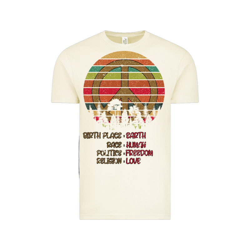 Birthplace Earth Race Human Peace Sign Hippie Vintage Tee by Bettercallsaul | Teevron