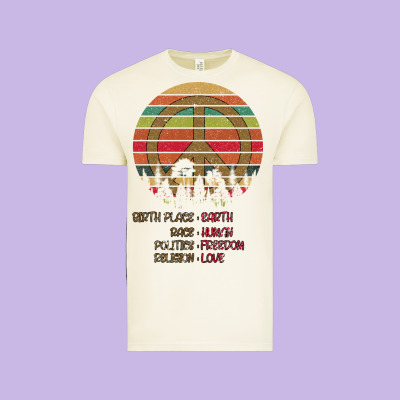 Birthplace Earth Race Human Peace Sign Hippie Vintage Tee Designed By Bettercallsaul