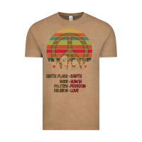 Vintage Coffee Birthplace Earth Race Human Peace Sign Hippie Vintage Tee - Bettercallsaul