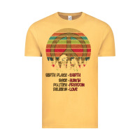 Vintage Mustard Birthplace Earth Race Human Peace Sign Hippie Vintage Tee - Bettercallsaul