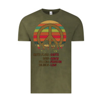 Vintage Olive Birthplace Earth Race Human Peace Sign Hippie Vintage Tee - Bettercallsaul