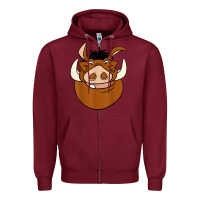 Burgundy Lion518 Zipper Hoodie - tuanDangUi