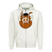 Oatmeal Heather Lion518 Zipper Hoodie - tuanDangUi