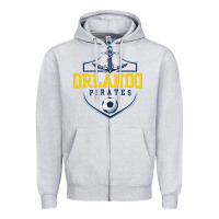 Heather Grey Orlando pirates, ball Zipper Hoodie - tuanDangUi