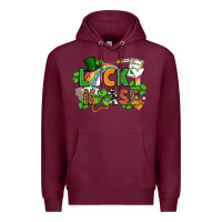 Burgundy lucky nurse St. Patrick's Day Premium Hoodie - FaDigitalArtStudio