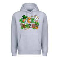 Heather Grey lucky nurse St. Patrick's Day Premium Hoodie - FaDigitalArtStudio