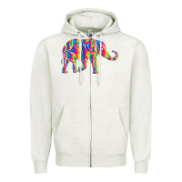 Oatmeal Heather Elephant1687 Zipper Hoodie - tuanDangUi