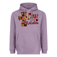 Lavender Jesus is My Valentine Cross Heavyweight Hoodie - CowhideDigitalArt