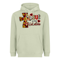 Matcha Jesus is My Valentine Cross Heavyweight Hoodie - CowhideDigitalArt