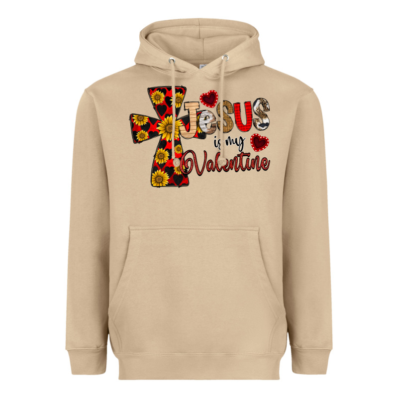 Jesus Is My Valentine Cross Heavyweight Hoodie by CowhideDigitalArt | Teevron
