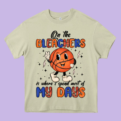 On The Bleachers Is Where I Spend Most Of My Days Heavy Core Tee Designed By Maliassmallbusiness