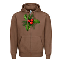 Chestnut Mistletoe Zipper Hoodie - BundleAndBundleShop