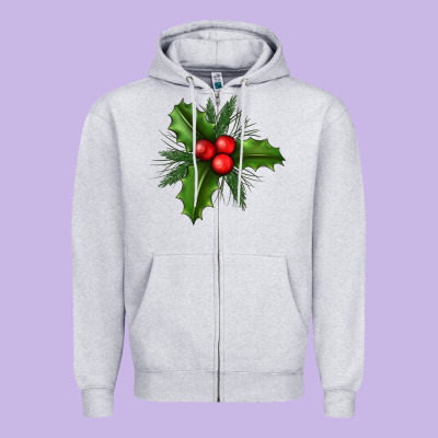 Mistletoe Zipper Hoodie Designed By Bundleandbundleshop