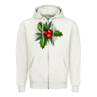 Oatmeal Heather Mistletoe Zipper Hoodie - BundleAndBundleShop