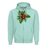 Seafoam Mistletoe Zipper Hoodie - BundleAndBundleShop