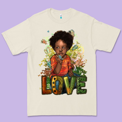 Black Afro Boy Love Premium Tee Designed By Nancycooperartshop