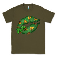 Army Green Green and Leopard Patterned Irish Day Lips Classic Tee - Bettercallsaul