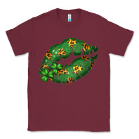 Burgundy Green and Leopard Patterned Irish Day Lips Classic Tee - Bettercallsaul