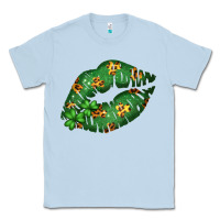 Dusty Blue Green and Leopard Patterned Irish Day Lips Classic Tee - Bettercallsaul