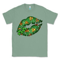 Sage Green and Leopard Patterned Irish Day Lips Classic Tee - Bettercallsaul