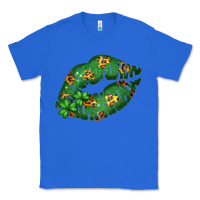 Green And Leopard Patterned Irish Day Lips Classic Tee | Teevron