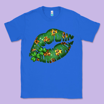 Green And Leopard Patterned Irish Day Lips Classic Tee Designed By Bettercallsaul