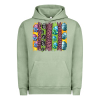 Pigment Oil Green easter eggs and leopard brushstrokes Urban Hoodie - Artiststas