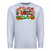 Heather Grey summer time Premium Sweatshirt - CowhideDigitalArt