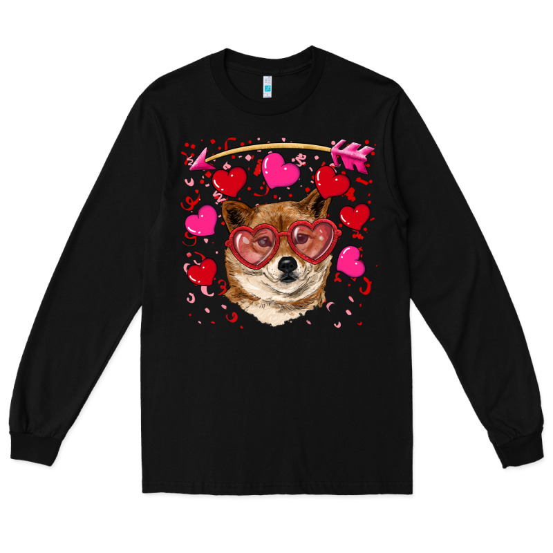 Valentine's Shiba Inu Long Sleeve Tee by RanaPortraitStore | Teevron