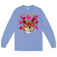 Colony Blue valentine's shiba inu Long Sleeve Tee - RanaPortraitStore