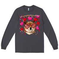 Smoke valentine's shiba inu Long Sleeve Tee - RanaPortraitStore